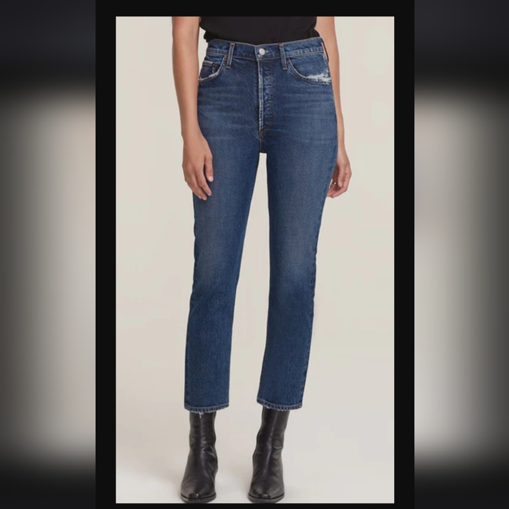 Agolde Riley high rise straight cropped jeans size 25